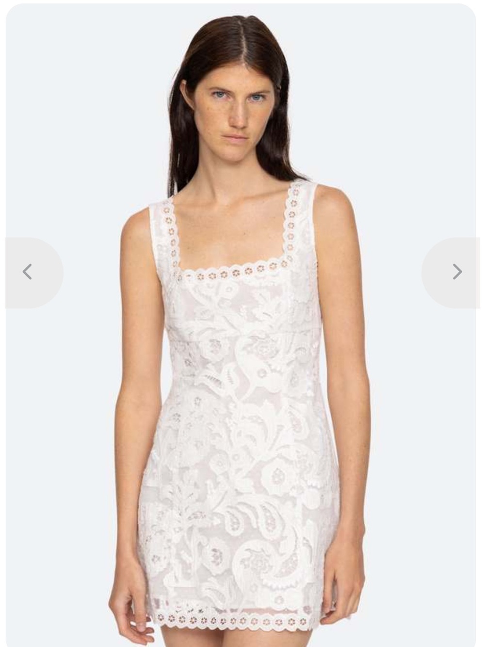 Sea New York White Eyelet Lace Square-Neck Mini Dress - Picture 2 of 9